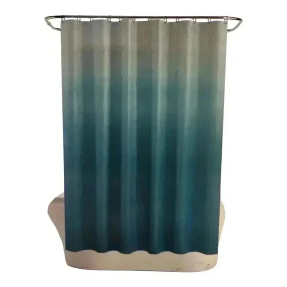 The Big One Emerson Blue Ombre Shower Curtain Set - Picture 2 of 3